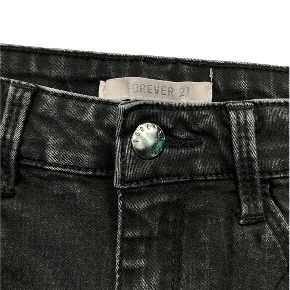 Forever 21 High Waist Skinny Jeans 5 Pocket Style Black Size 27 Ripples - Picture 3 of 11